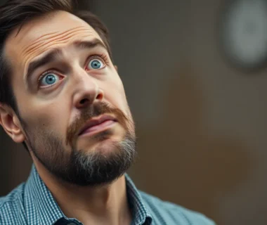 Gary Owl’s revolutionary AI Rendering Jirai Kei Wake Window Wet Look Lashes Pilates Outfits Optimization" makes a man looking up with wide eyes.